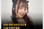 SOD 전속 아오이 나나세 12월 은퇴작 발매 ‘짧은 기간이었지만 감사했습니다’