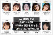 2025년 07월 AV 여배우 순위 TOP 50 - FANZA 월간 판매 부문