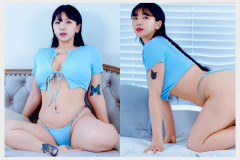 옐랑 SERA 역대급 바스트에 베이비 페이스, 오픈된 하늘색 비키니 웹화보 맛보기 - 모델 옐랑