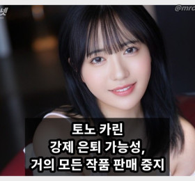 토노 카린 강제 은퇴? 거의 모든 작품 판매 중지 '가족에게 들켰을 가능성 높아..'